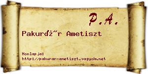 Pakurár Ametiszt névjegykártya